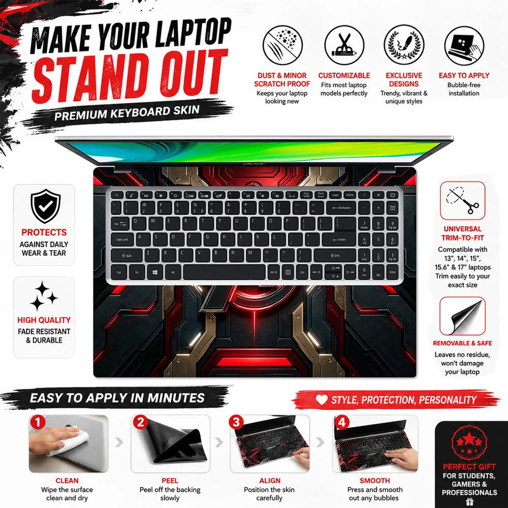 A Logo Superhero Gold Ornate Laptop Skin - View 5