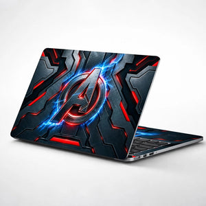 A Logo Superhero Industrial Caution Laptop Skin - View 1