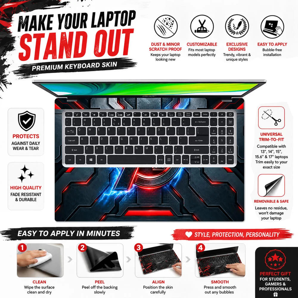 A Logo Superhero Industrial Caution Laptop Skin - View 5