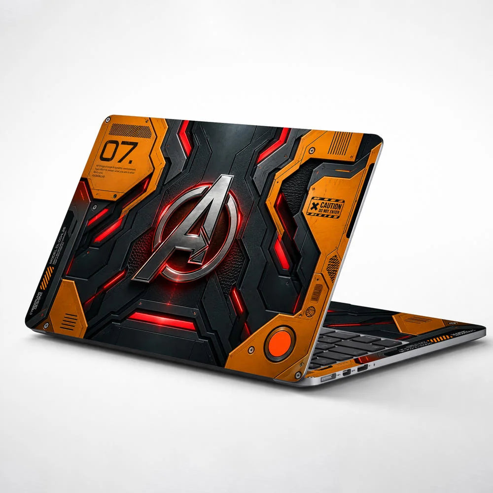 A Logo Superhero Industrial Hazard Laptop Skin - View 1