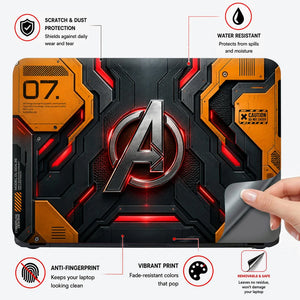 A Logo Superhero Industrial Hazard Laptop Skin - View 4