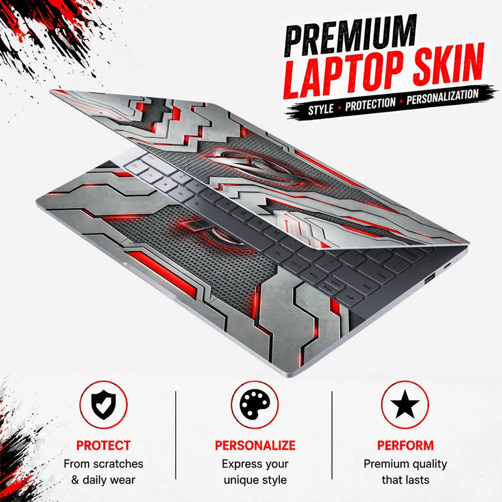 A Logo Superhero Metallic Chrome Laptop Skin - View 3