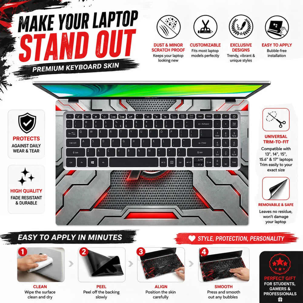 A Logo Superhero Metallic Chrome Laptop Skin - View 5