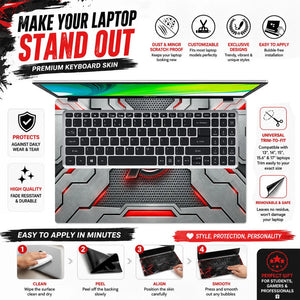 A Logo Superhero Metallic Chrome Laptop Skin - View 5