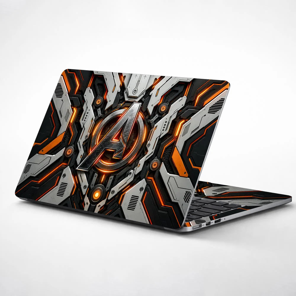 A Logo Superhero Shattered Steel Laptop Skin - View 1