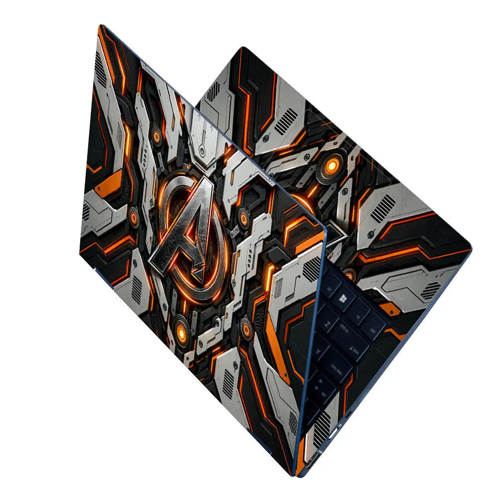 A Logo Superhero Shattered Steel Laptop Skin - View 2