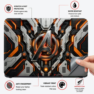 A Logo Superhero Shattered Steel Laptop Skin - View 4