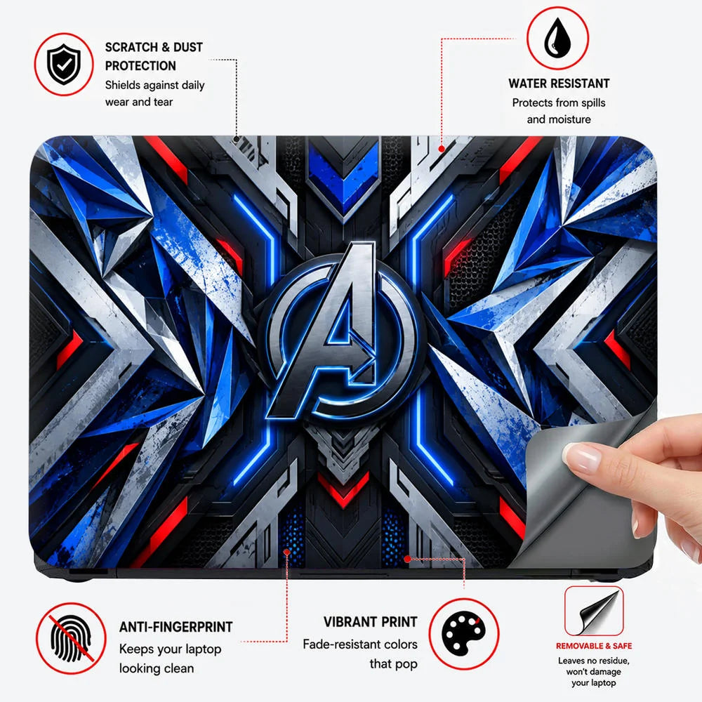A Logo Superhero Void Darkness Laptop Skin - View 4