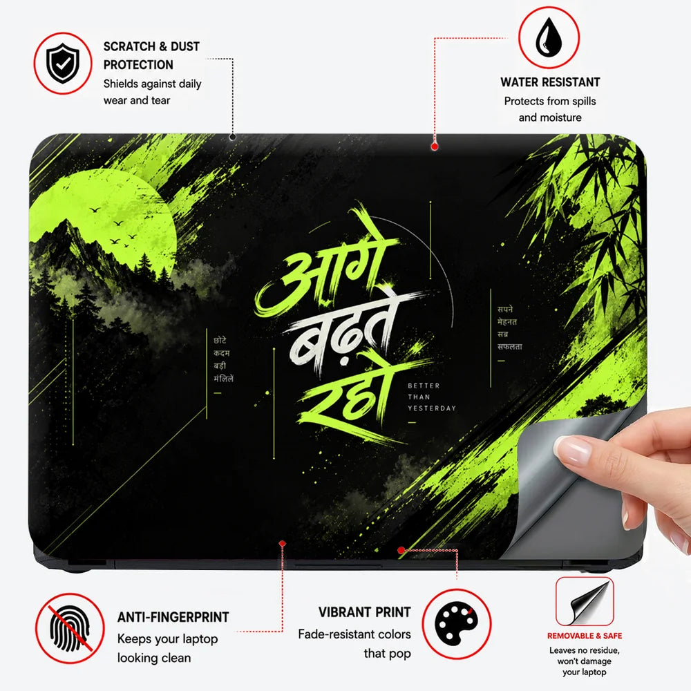 Aage Badhte Raho Bamboo Laptop Skin - View 4
