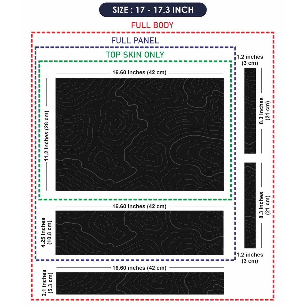 Abstract Black And Grey Contour Lines Laptop Skin - View 9