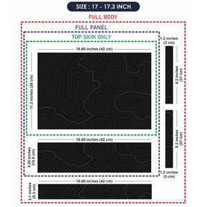 Abstract Black And Grey Contour Lines Laptop Skin - View 9