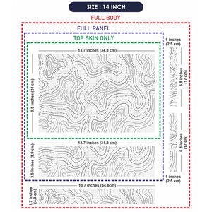 Abstract Black And White Contour Dotted Lines Laptop Skin - View 7