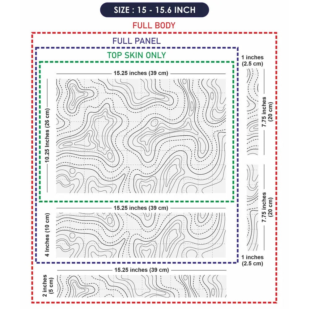 Abstract Black And White Contour Dotted Lines Laptop Skin - View 8