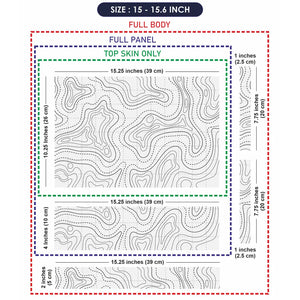 Abstract Black And White Contour Dotted Lines Laptop Skin - View 8