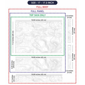Abstract Black And White Contour Lines Laptop Skin - View 9