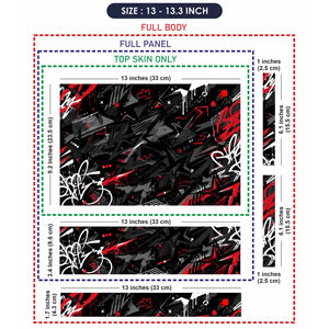 Abstract Black Red Graffiti Chaos Laptop Skin - View 6