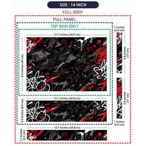 Abstract Black Red Graffiti Chaos Laptop Skin - View 7