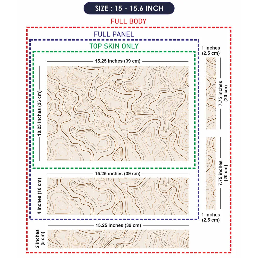 Abstract Brown Line Patterns On Beige Laptop Skin - View 8