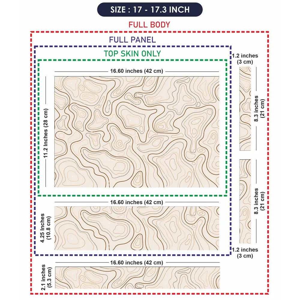 Abstract Brown Line Patterns On Beige Laptop Skin - View 9