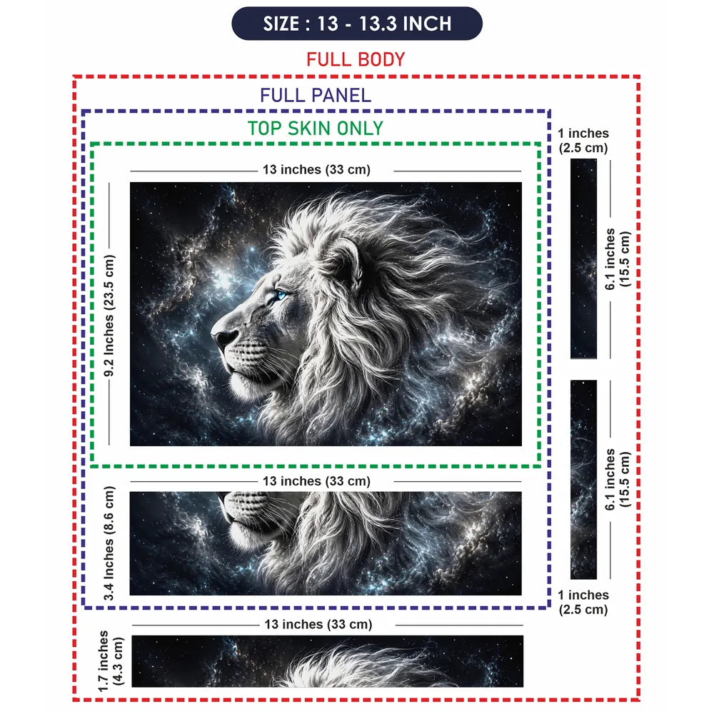 Abstract Cosmic White Lion Galaxy Blue Eyes Laptop Skin - View 6