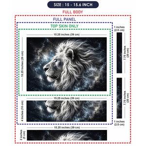Abstract Cosmic White Lion Galaxy Blue Eyes Laptop Skin - View 8
