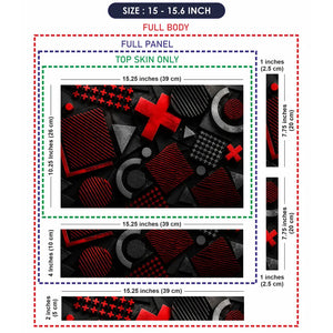Abstract Crosses Plus Red Black Laptop Skin - View 8