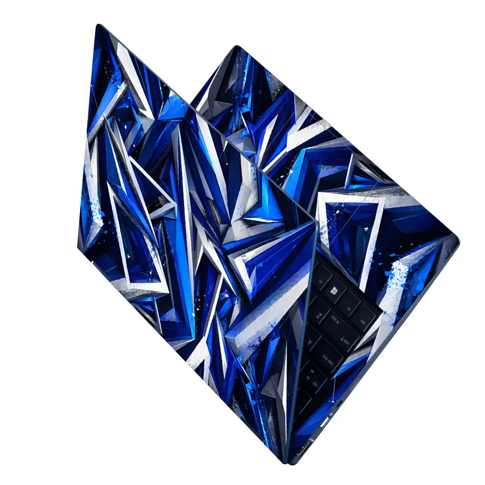 Abstract Crystals Blue Sapphire Laptop Skin - View 2