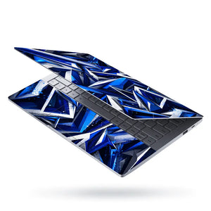 Abstract Crystals Blue Sapphire Laptop Skin - View 3
