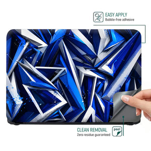 Abstract Crystals Blue Sapphire Laptop Skin - View 4