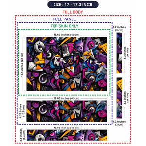 Abstract Cubist Faces Purple Laptop Skin - View 9