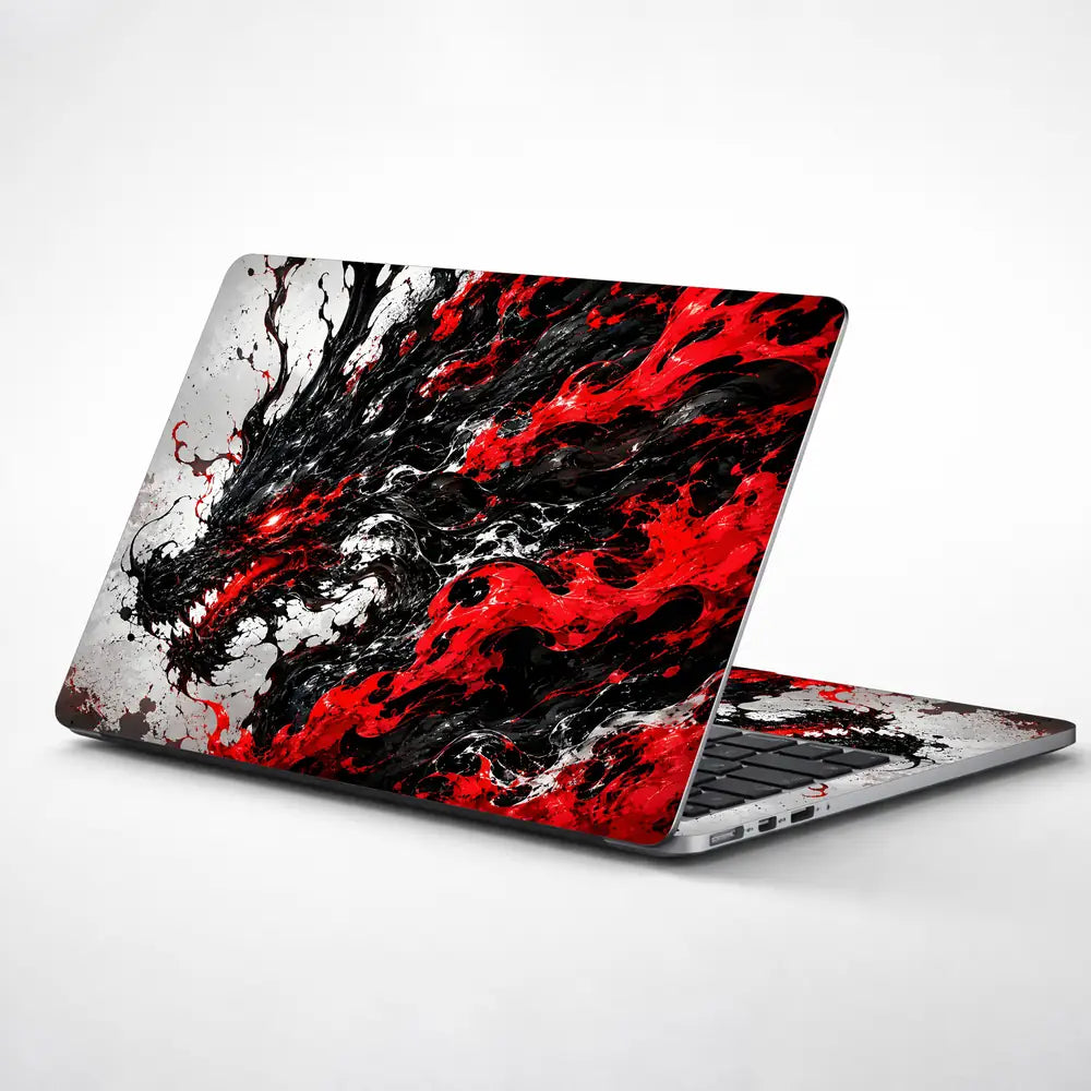 Abstract Dragon Ink Fire Laptop Skin - View 1