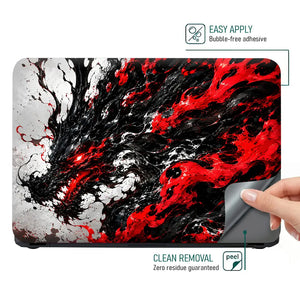 Abstract Dragon Ink Fire Laptop Skin - View 4