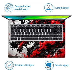 Abstract Dragon Ink Fire Laptop Skin - View 5