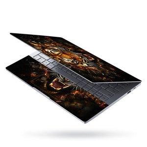Abstract Fierce Tiger Shattering Glass Laptop Skin - View 3