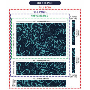 Abstract Geometric Lines In Aqua And Black Laptop Skin - View 7