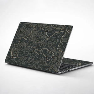 Abstract Geometric Lines On Dark Background Laptop Skin - View 1