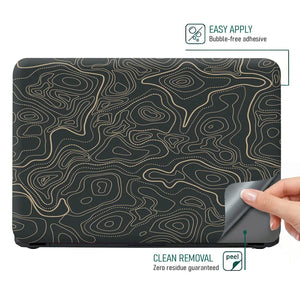 Abstract Geometric Lines On Dark Background Laptop Skin - View 4