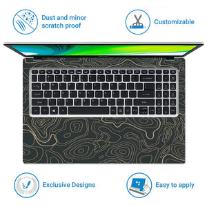 Abstract Geometric Lines On Dark Background Laptop Skin - View 5