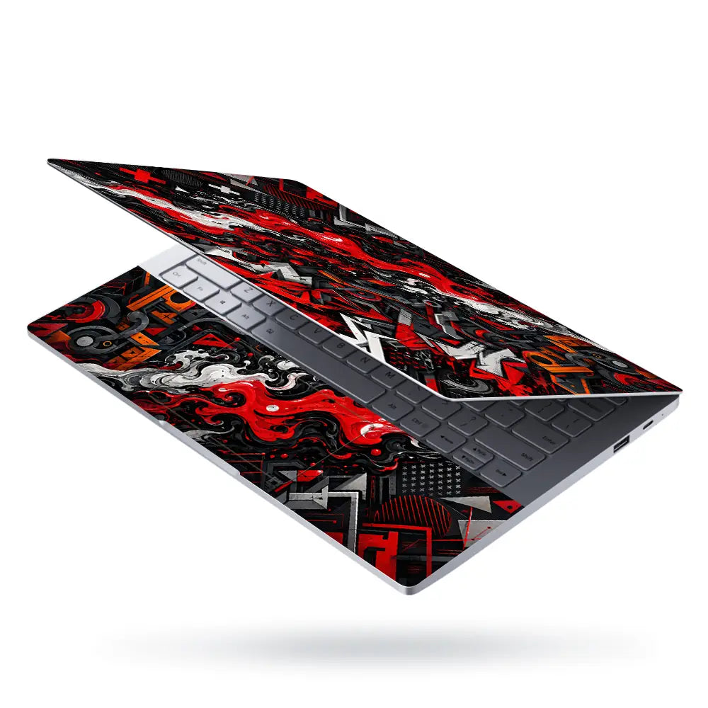 Abstract Graffiti Fire Stream Laptop Skin - View 3