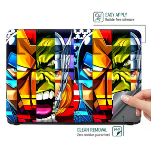 Abstract Heroic Faces Laptop Skin - View 4