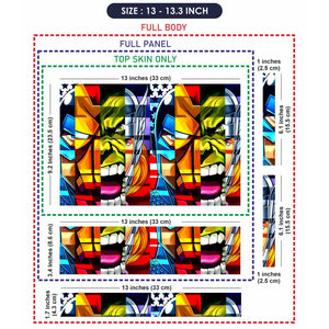 Abstract Heroic Faces Laptop Skin - View 6