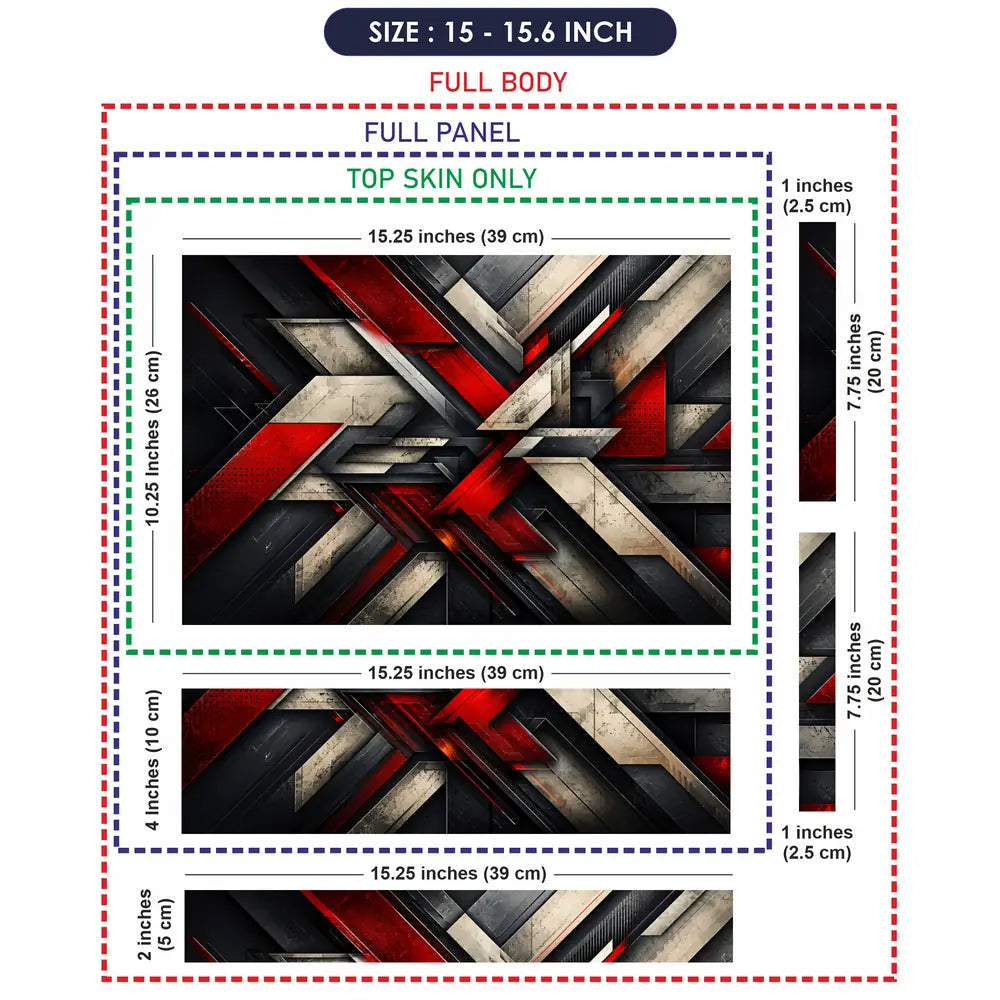 Abstract Industrial Steel Red Beams Laptop Skin - View 8