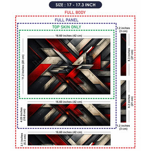 Abstract Industrial Steel Red Beams Laptop Skin - View 9