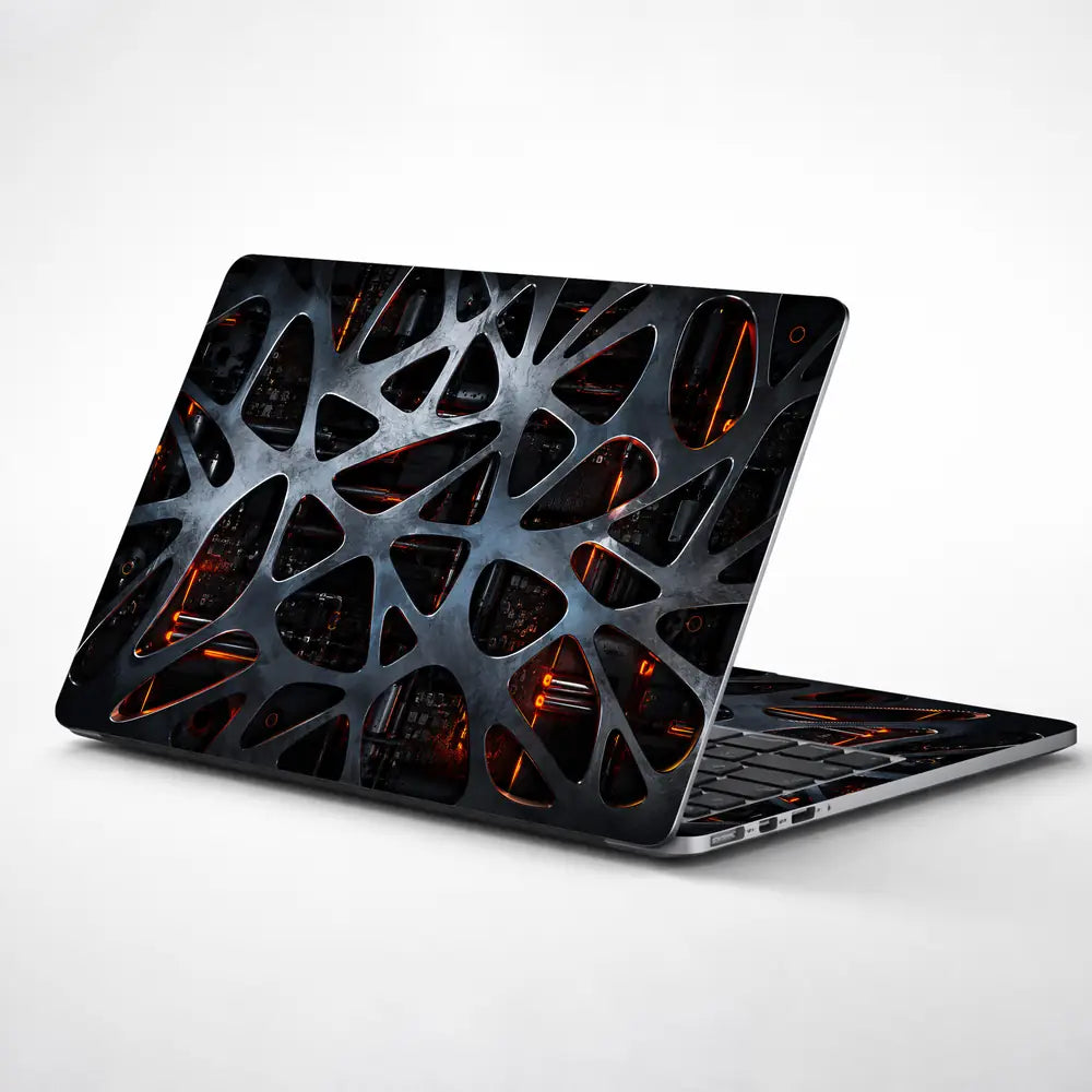 Abstract Lattice Voronoi Steel Laptop Skin - View 1
