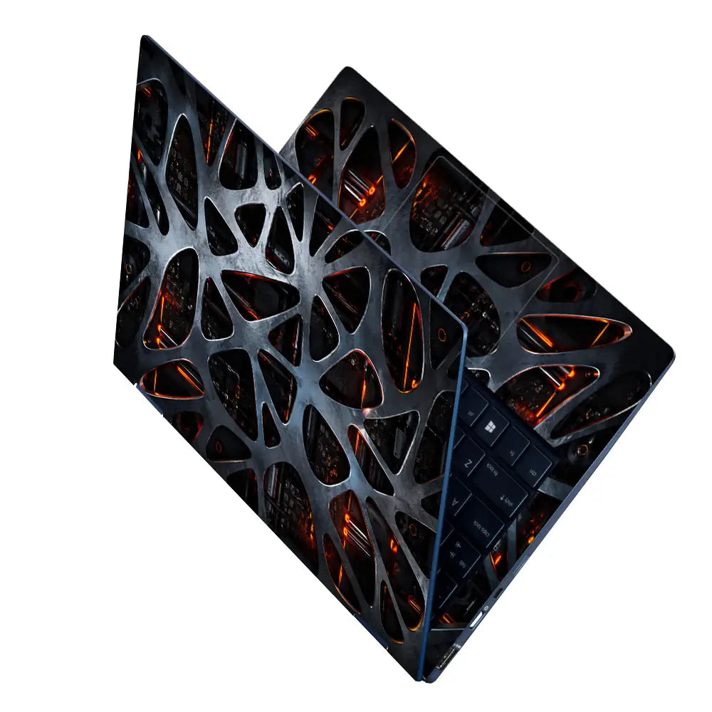 Abstract Lattice Voronoi Steel Laptop Skin - View 2