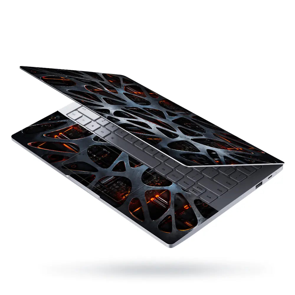 Abstract Lattice Voronoi Steel Laptop Skin - View 3