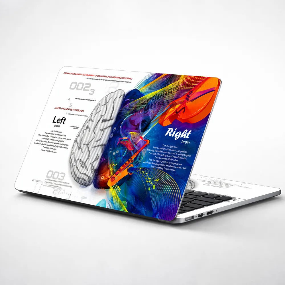 Abstract Left Brain Right Brain Creativity Split Laptop Skin - View 1