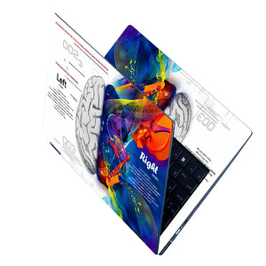 Abstract Left Brain Right Brain Creativity Split Laptop Skin - View 2