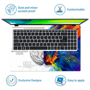 Abstract Left Brain Right Brain Creativity Split Laptop Skin - View 5