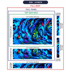 Abstract Liquid Swirls Neon Blue Laptop Skin - View 7